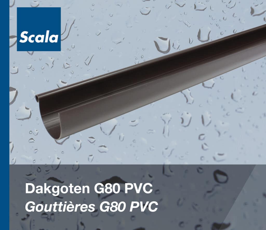 Regenwaterafvoer: Dakgoten G80 PVC / Évacuation d'eau pluviale : Gouttières G80 PVC