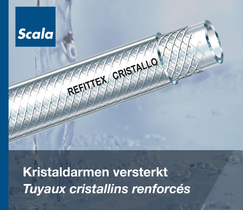 Technische slangen: Kristaldarm versterkt / Tuyaux techniques : Tuyaux cristallin renforcés