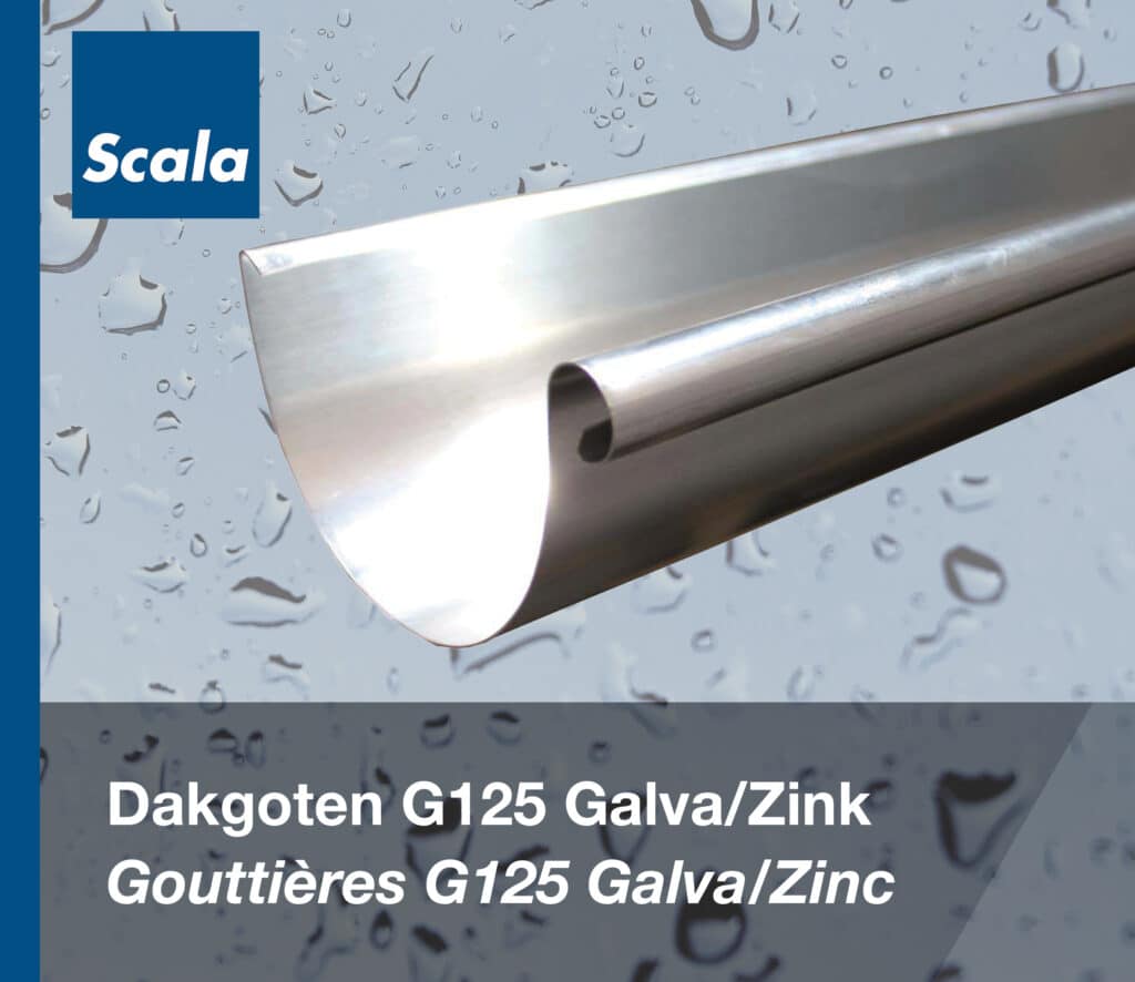 Regenwaterafvoer: Dakgoten G125 Galva/Zink / Évacuation d'eau pluviale : Gouttières G125 Galva/Zinc