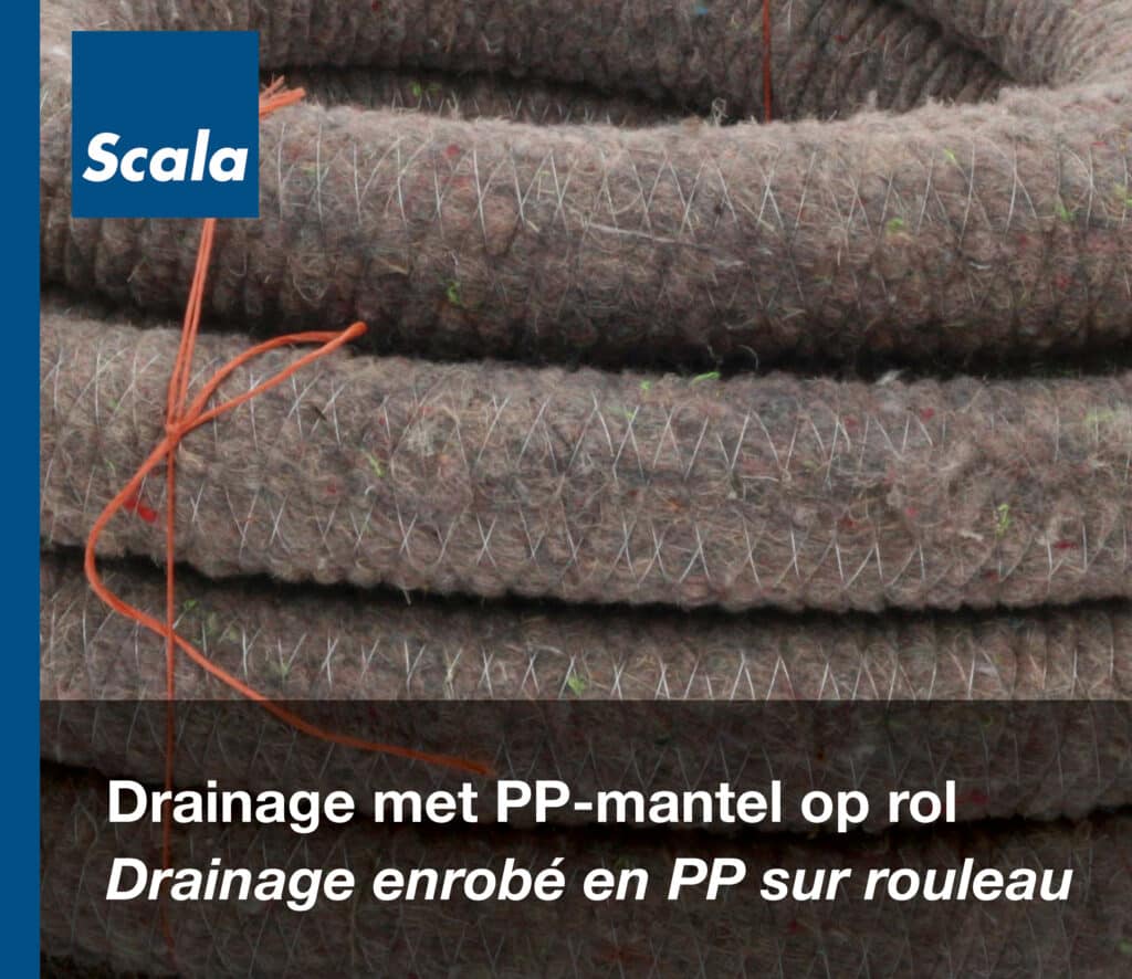 Drainage: Drainage met PP-mantel op rol / Drainage : Drainage enrobé en PP sur rouleau